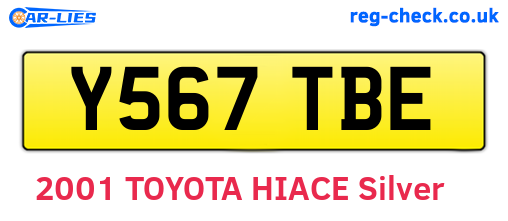 Y567TBE are the vehicle registration plates.
