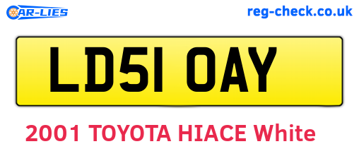 LD51OAY are the vehicle registration plates.