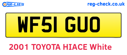 WF51GUO are the vehicle registration plates.