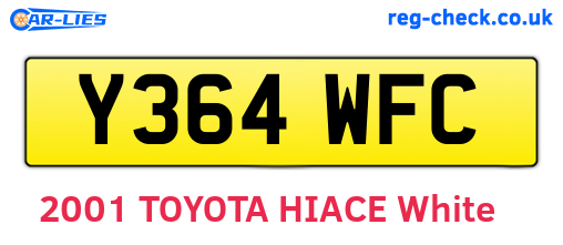 Y364WFC are the vehicle registration plates.