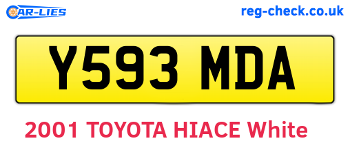 Y593MDA are the vehicle registration plates.