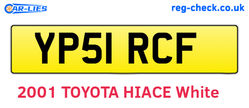 YP51RCF are the vehicle registration plates.