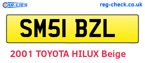 SM51BZL are the vehicle registration plates.