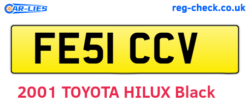 FE51CCV are the vehicle registration plates.