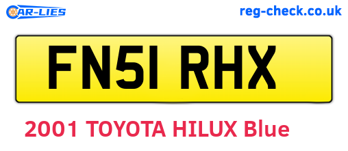 FN51RHX are the vehicle registration plates.