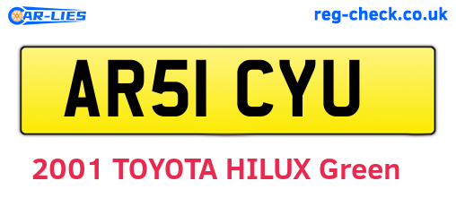 AR51CYU are the vehicle registration plates.