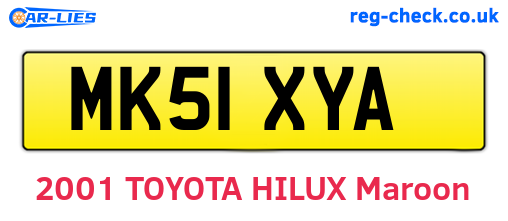 MK51XYA are the vehicle registration plates.