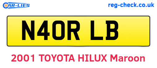 N40RLB are the vehicle registration plates.