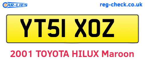 YT51XOZ are the vehicle registration plates.