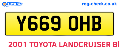 Y669OHB are the vehicle registration plates.