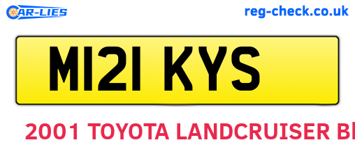 M121KYS are the vehicle registration plates.