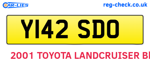 Y142SDO are the vehicle registration plates.