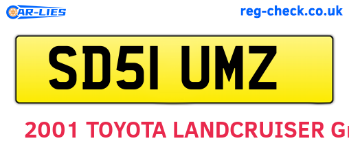 SD51UMZ are the vehicle registration plates.