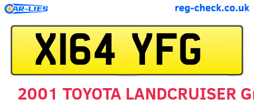 X164YFG are the vehicle registration plates.