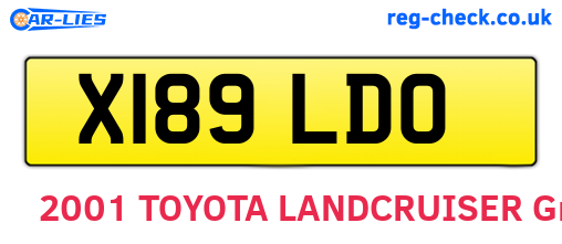 X189LDO are the vehicle registration plates.