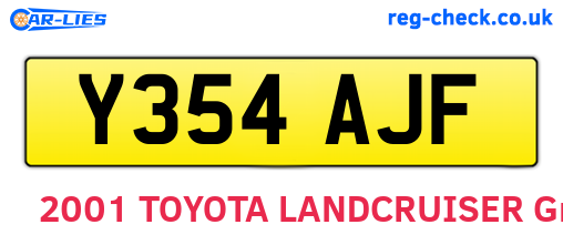 Y354AJF are the vehicle registration plates.