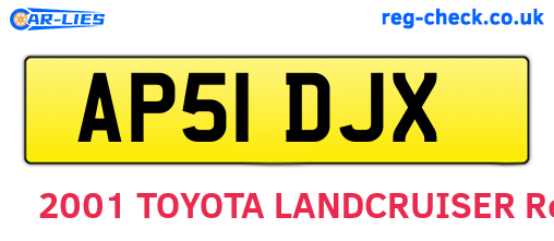 AP51DJX are the vehicle registration plates.