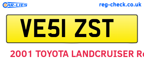 VE51ZST are the vehicle registration plates.