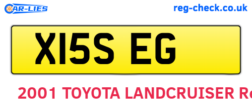 X15SEG are the vehicle registration plates.