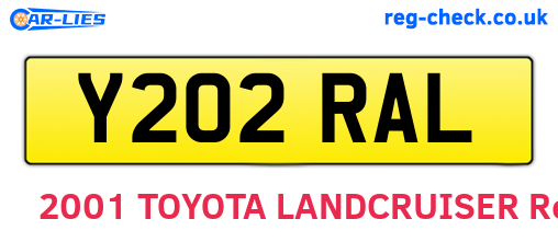 Y202RAL are the vehicle registration plates.