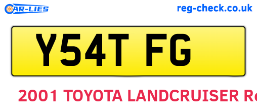 Y54TFG are the vehicle registration plates.