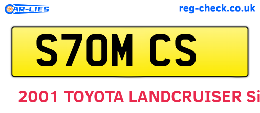 S70MCS are the vehicle registration plates.