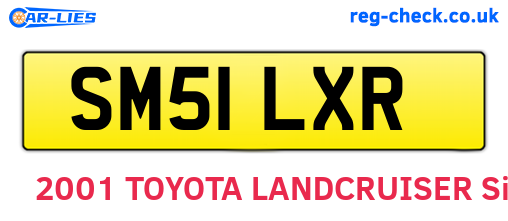 SM51LXR are the vehicle registration plates.