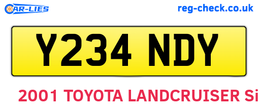 Y234NDY are the vehicle registration plates.
