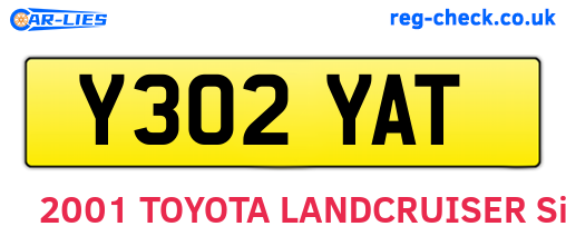 Y302YAT are the vehicle registration plates.