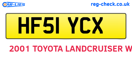 HF51YCX are the vehicle registration plates.