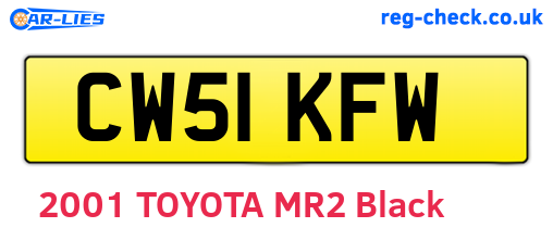 CW51KFW are the vehicle registration plates.