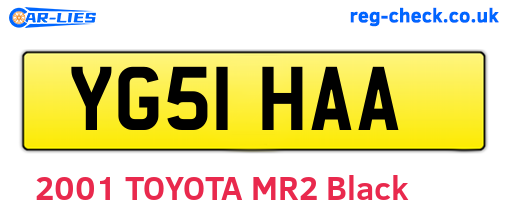 YG51HAA are the vehicle registration plates.