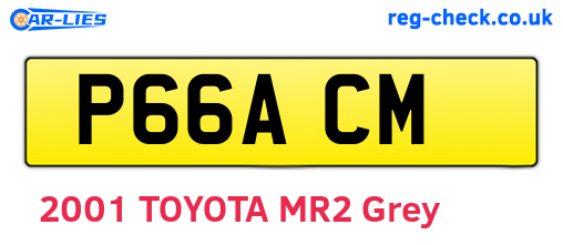 P66ACM are the vehicle registration plates.