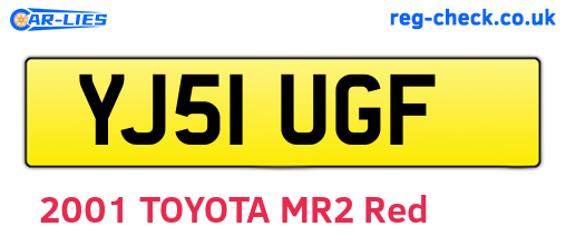 YJ51UGF are the vehicle registration plates.
