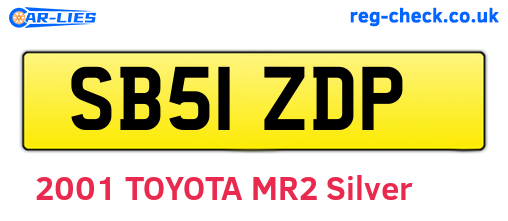 SB51ZDP are the vehicle registration plates.