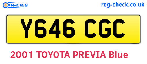 Y646CGC are the vehicle registration plates.