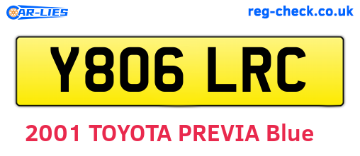 Y806LRC are the vehicle registration plates.