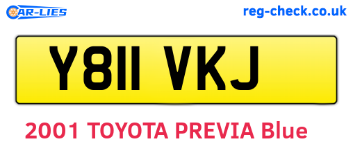 Y811VKJ are the vehicle registration plates.