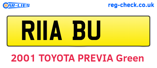 R11ABU are the vehicle registration plates.