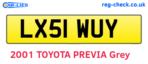 LX51WUY are the vehicle registration plates.