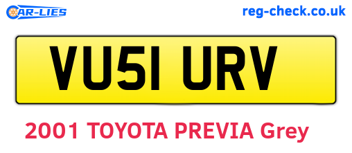 VU51URV are the vehicle registration plates.