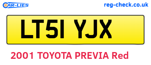 LT51YJX are the vehicle registration plates.
