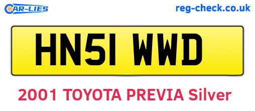 HN51WWD are the vehicle registration plates.