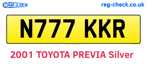 N777KKR are the vehicle registration plates.