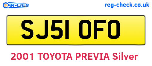 SJ51OFO are the vehicle registration plates.
