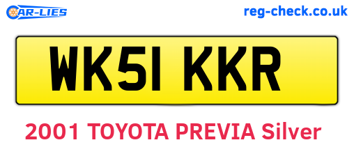 WK51KKR are the vehicle registration plates.