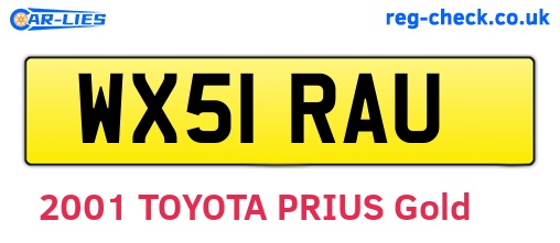 WX51RAU are the vehicle registration plates.
