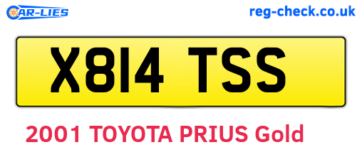 X814TSS are the vehicle registration plates.
