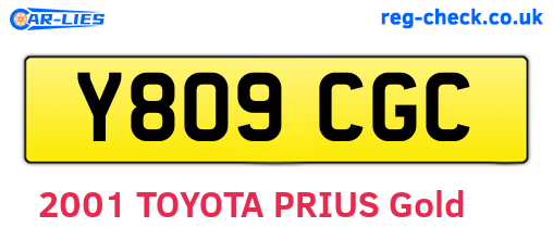 Y809CGC are the vehicle registration plates.