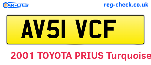AV51VCF are the vehicle registration plates.